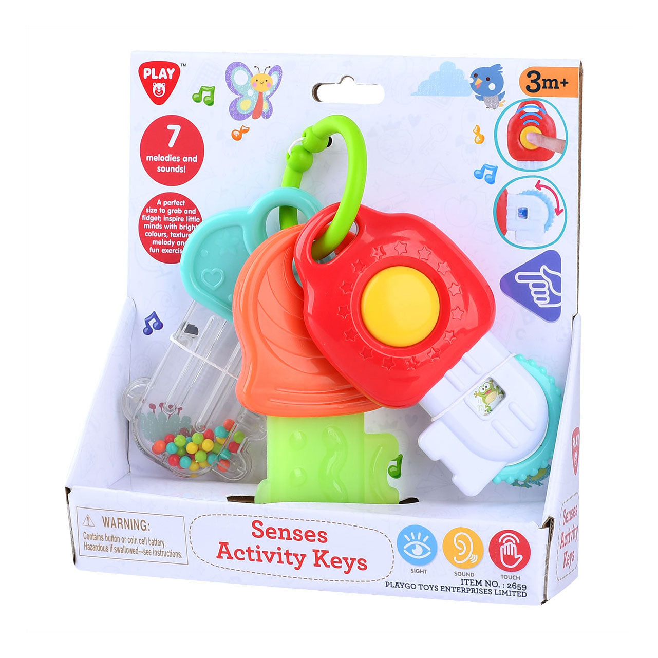Speel babyactiviteiten sleutels met geluid