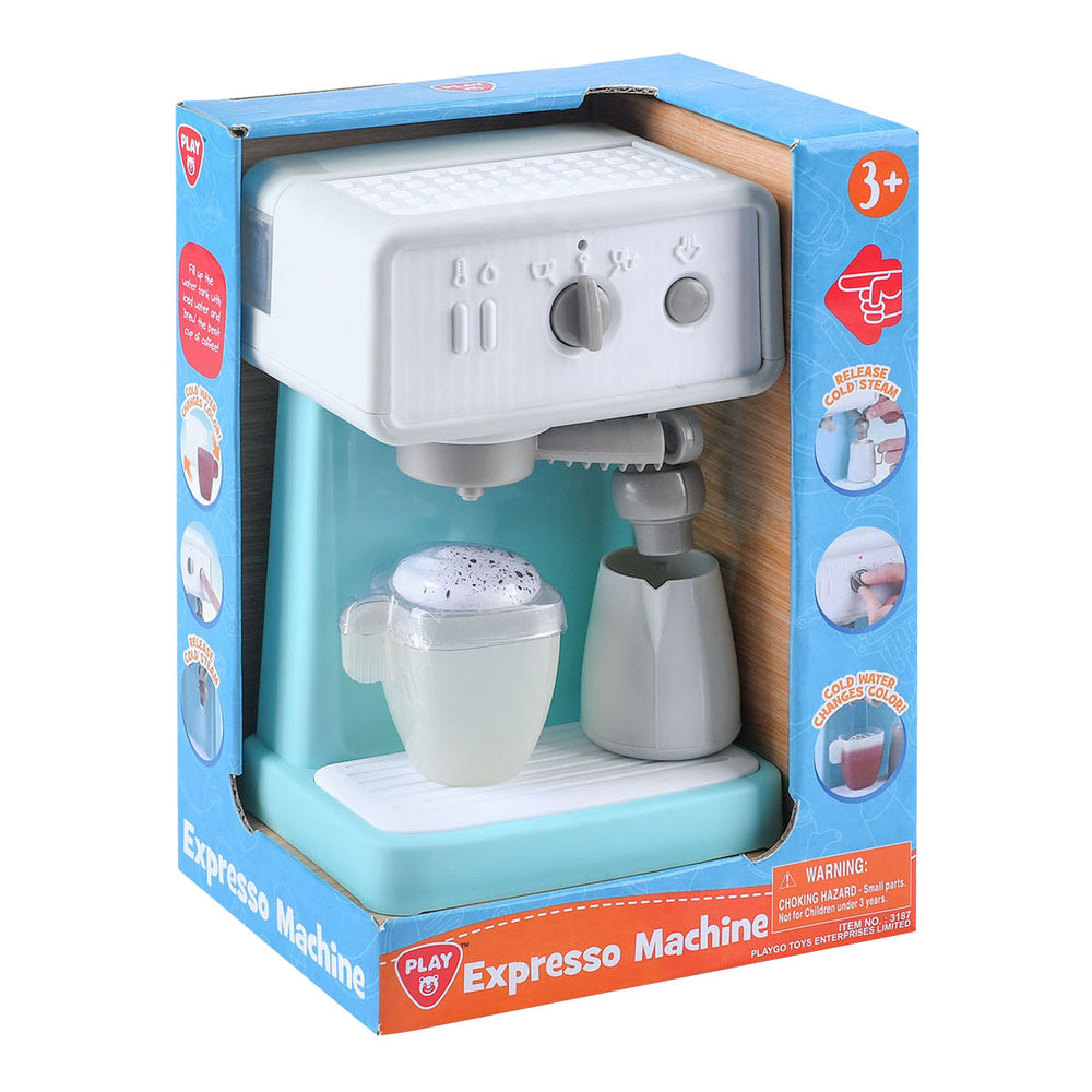 Speel espressomachine wit blauw, 3dlg.