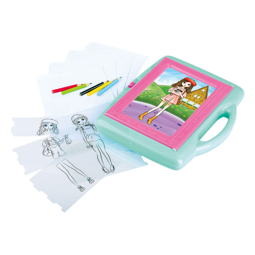 Speel tekenprojector overtrekken fashion artiest set, 28dlg.