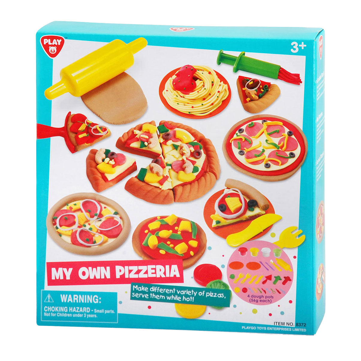 Speel mijn eigen pizzeria kleiset, 4 kleipotjes