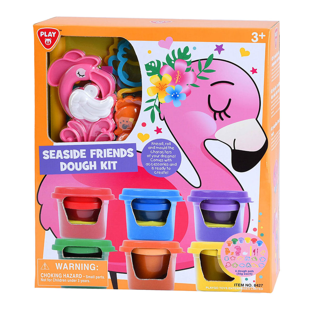 Speel zeedieren kleiset, 6 kleipotjes