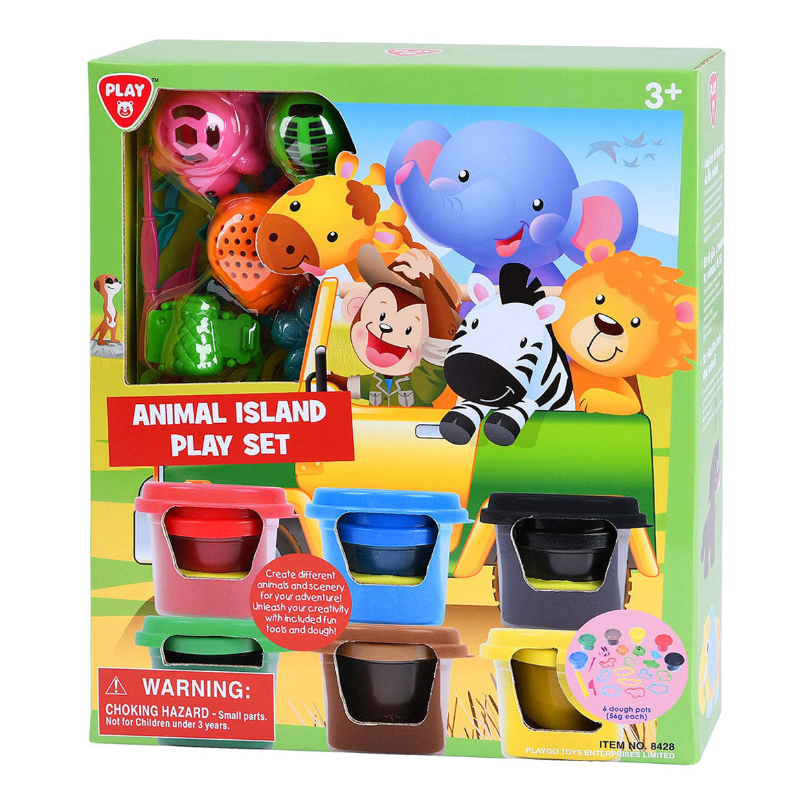 Speel dieren eiland kleiset. 6 kleipotjes