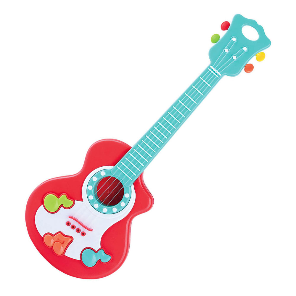Speel Gitaar met Muzieknoten Rood