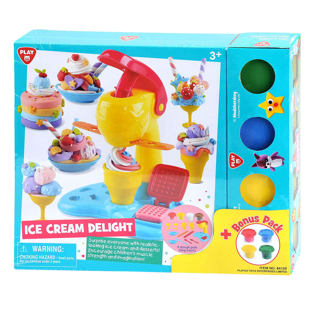Speel ijsjes maken kleiset, 4 kleipotjes