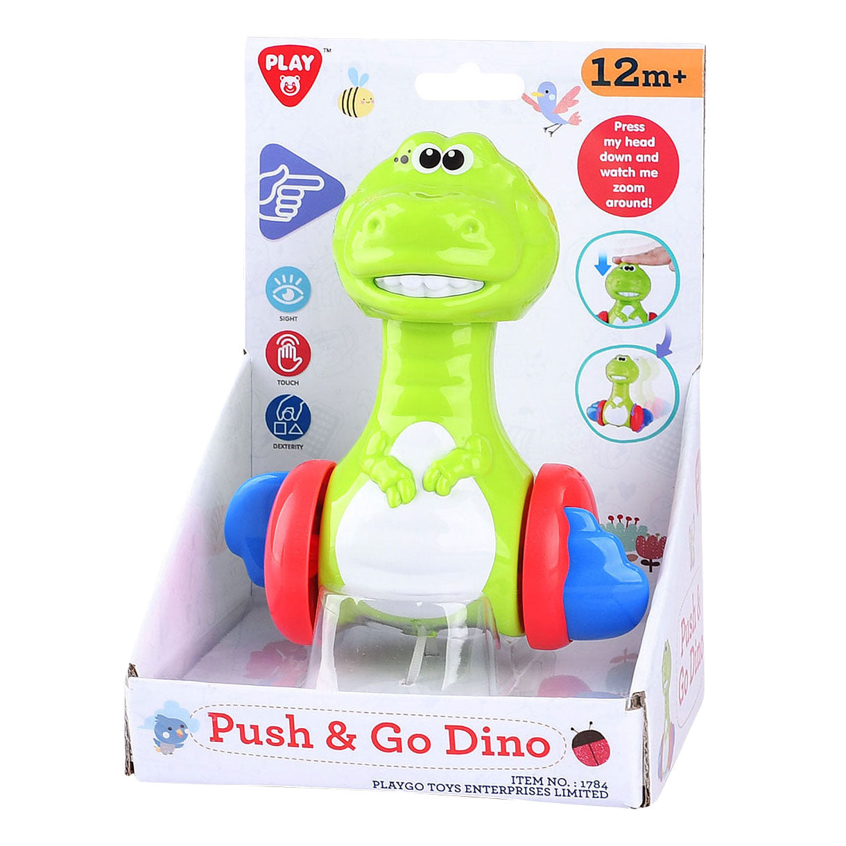 Speel druk en gaan dino speelfiguur