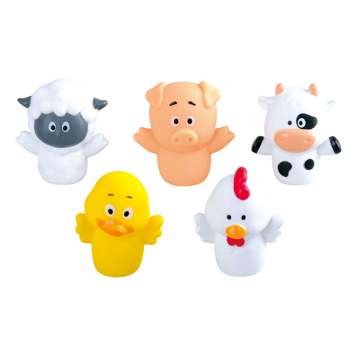 Speelpop vingerpetjes boerderijdieren, 5st.