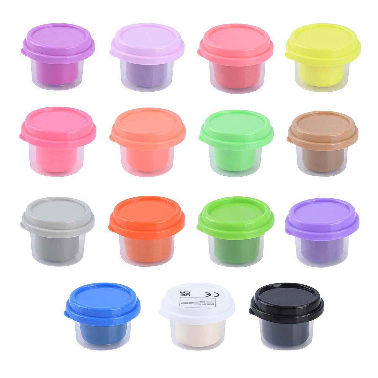 Speel regenboog kleiset, 15 kleipotjes