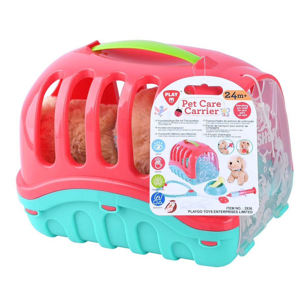 Speel dieren reishok met knuffel puppy, 7dlg.