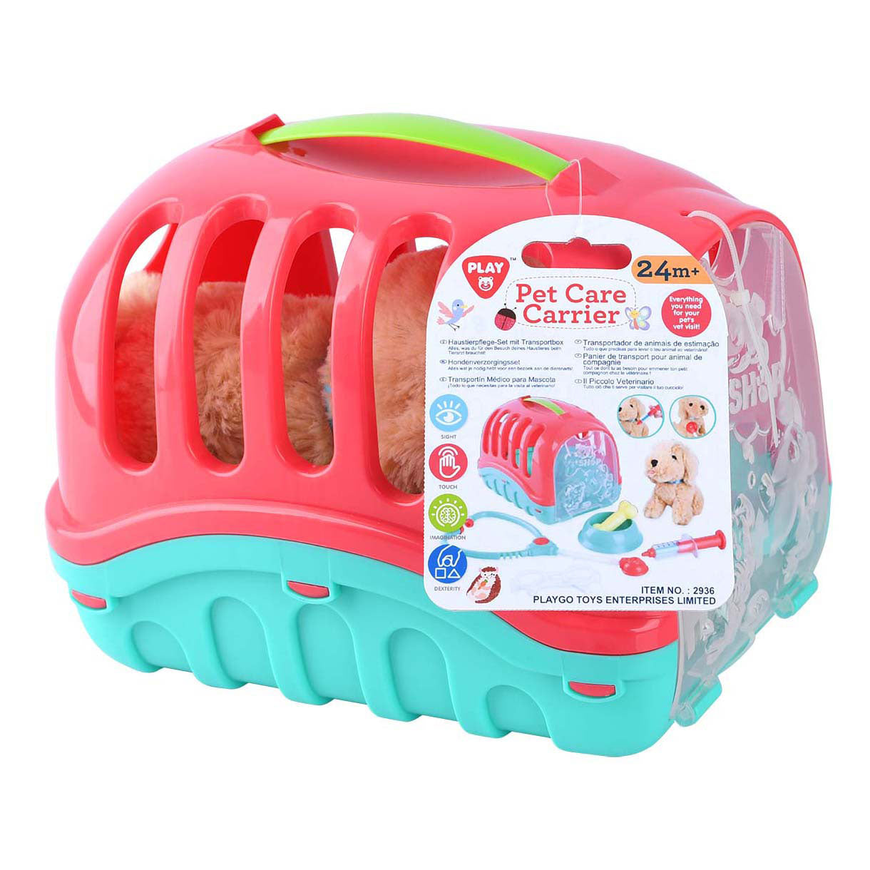 Speel dieren reishok met knuffel puppy, 7dlg.