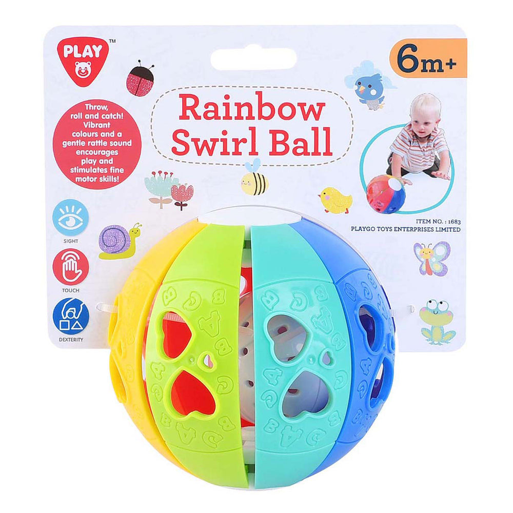 Speel regenboog dwerg bal met ratel geluid