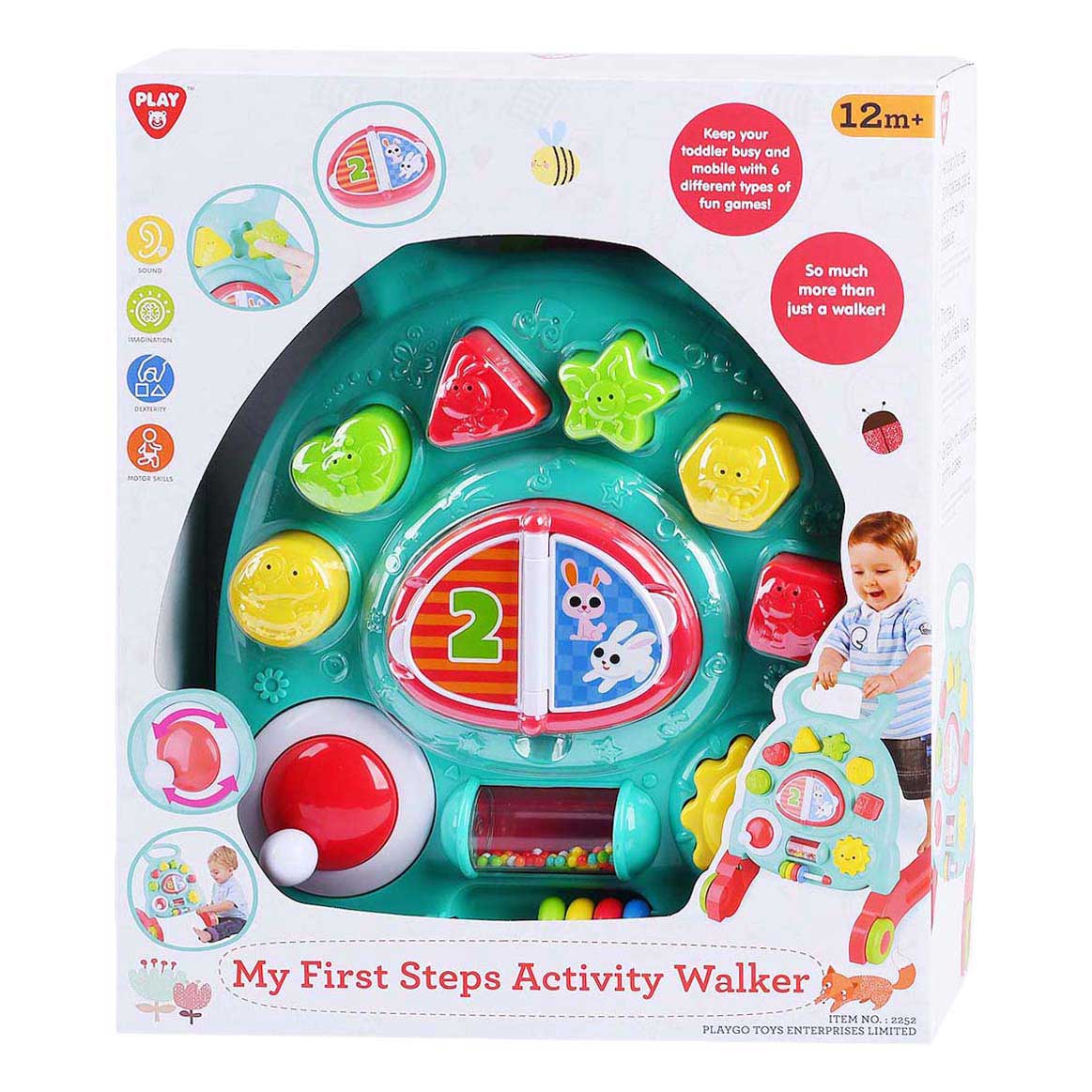 Playgo activiteiten loopwagen kunststof met leerzaam paneel speelgoed.