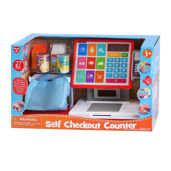 Playgo speelgoedkassa interactief winkeltje met accessoires - 27 delig.