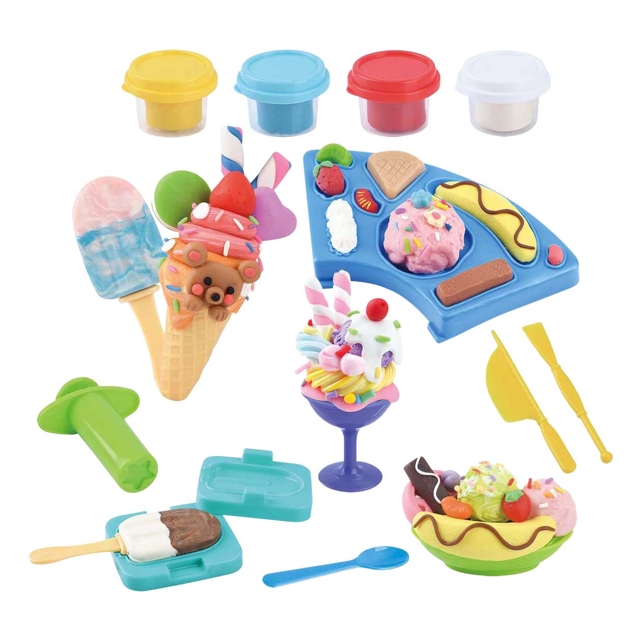 Playgo ijsjes kleiset - 4 kleipotjes