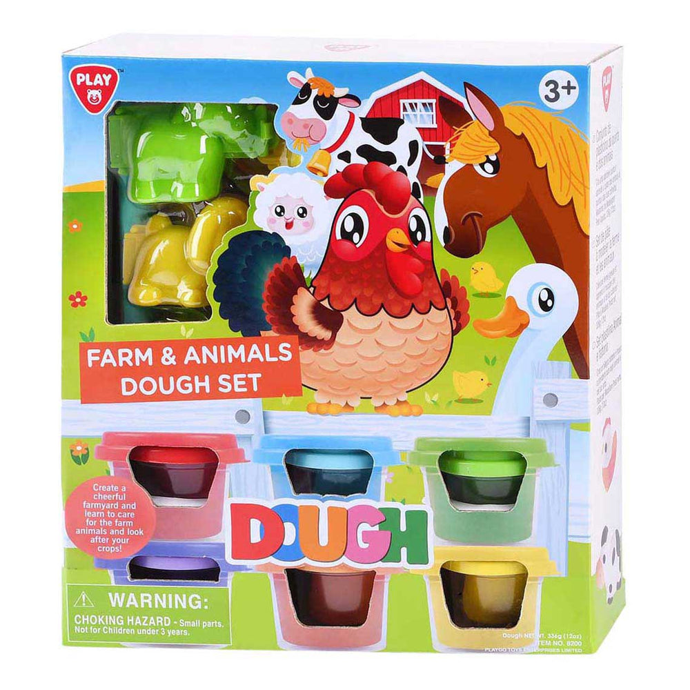 Playgo boerderij en dieren kleiset - 6 kleipotjes
