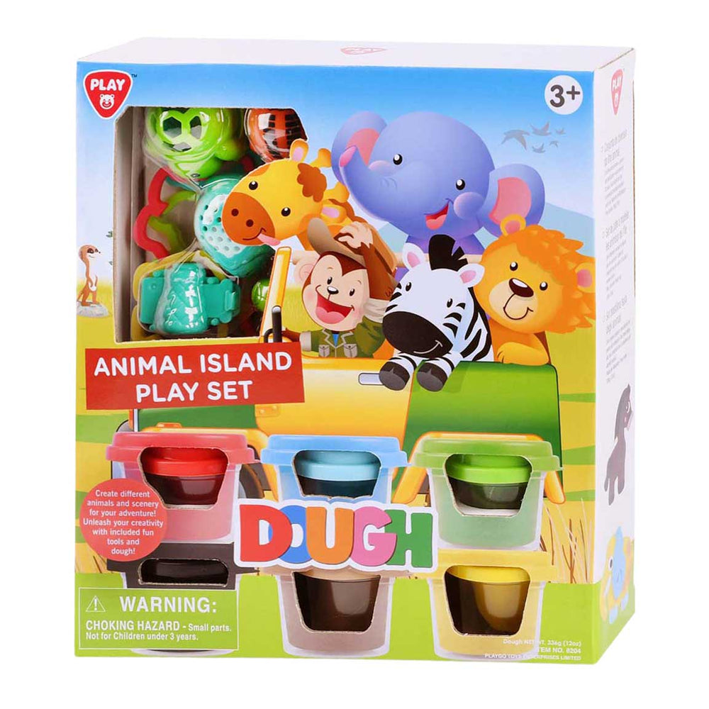 Playgo dieren eiland kleiset - 6 kleipotjes