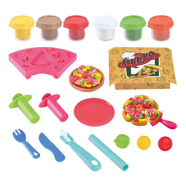 Playgo pizza kleiset - 6 kleipotjes
