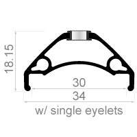 Velg Rodi TRYP 30 28 29 622 x 30C aluminium 32 gaats schijf - zwart