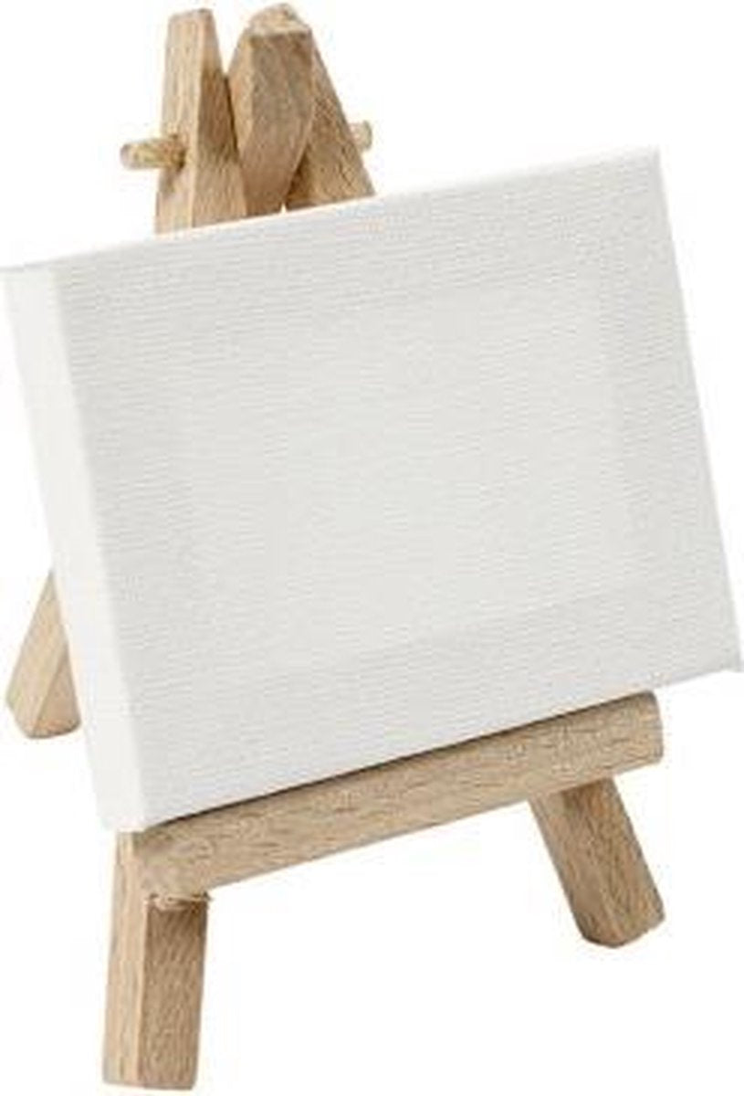 Creativ company cc mini canvas met schildersezel 6x8 cm