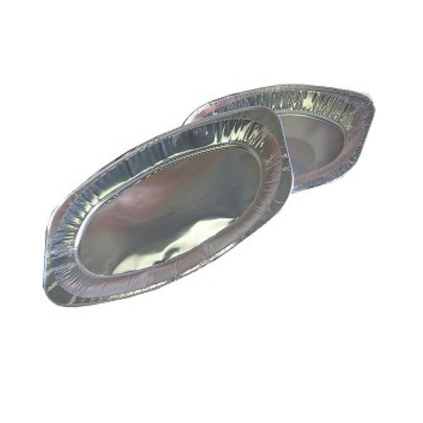 Cateringschaal aluminium ovaal 45x29 cm (10 stuks)