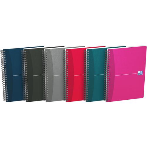 Oxford spiraalblok optik papier 90g m2 14,8x21cm gelijnd 7mm liniaal bladwijzer
