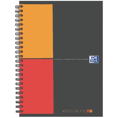 Oxford addressbook pp 14,8x21cm oranje gelijnd duimgreep 2 opberghoes eu alfabet