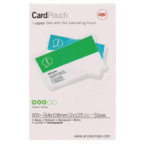 Lamineerhoezen gbc card 64x108mm 2 x 125 (250) micron