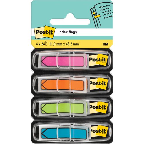 Pijl-index post-it 684-arr4 12mm assorti neon beschrijfbaar verwijderbaar 96vel