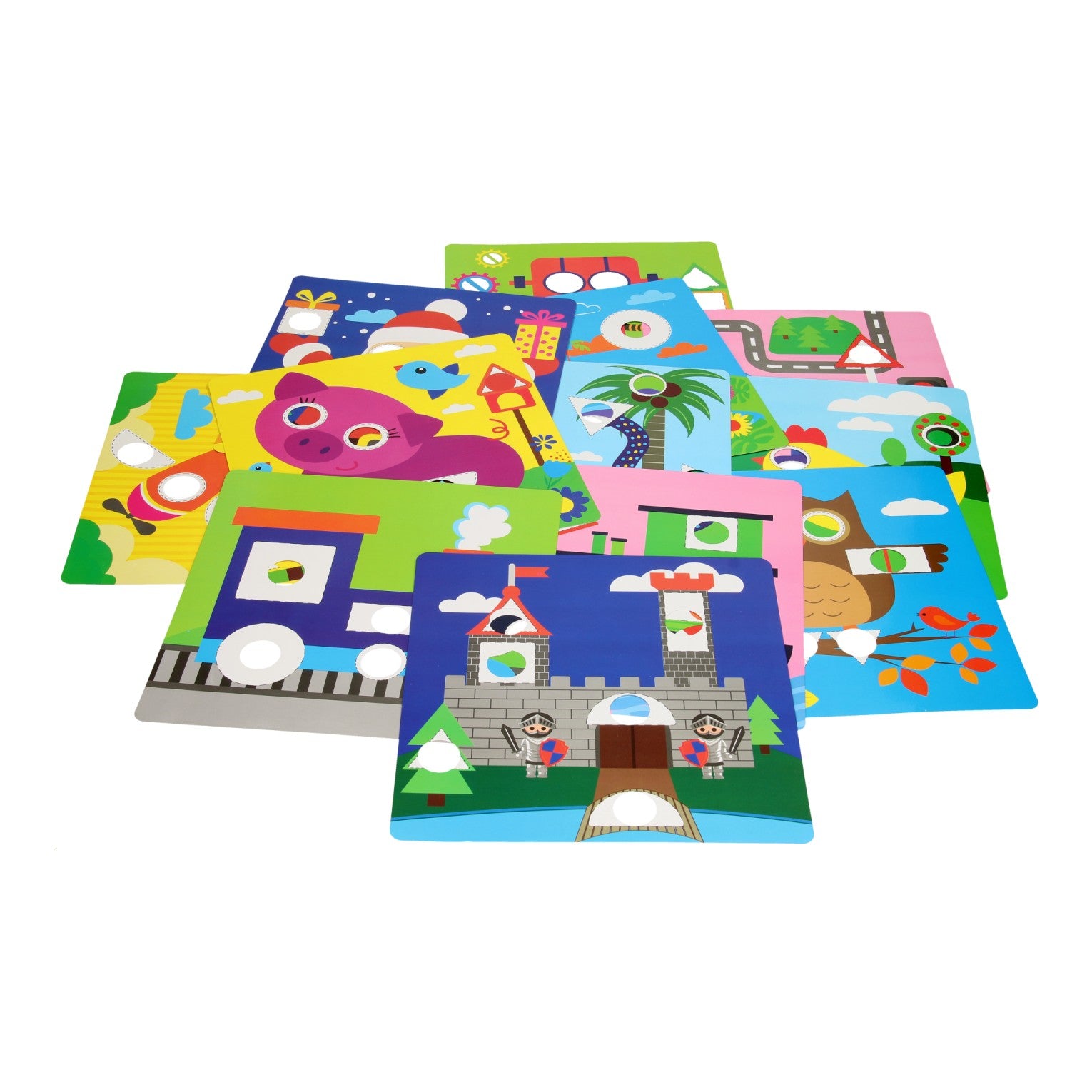 Vormenpuzzels met kleurenkaarten, 33dlg.