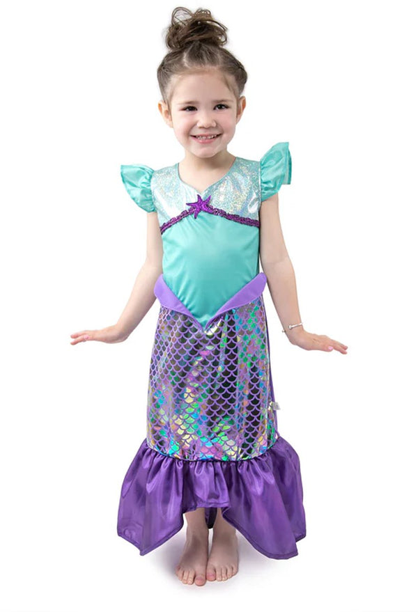 Little adventures - purple sparkle mermaid jurk – maat 98-104 98 104