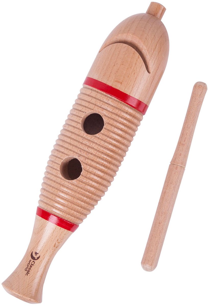 Klassieke wereld maxi guiro met stok