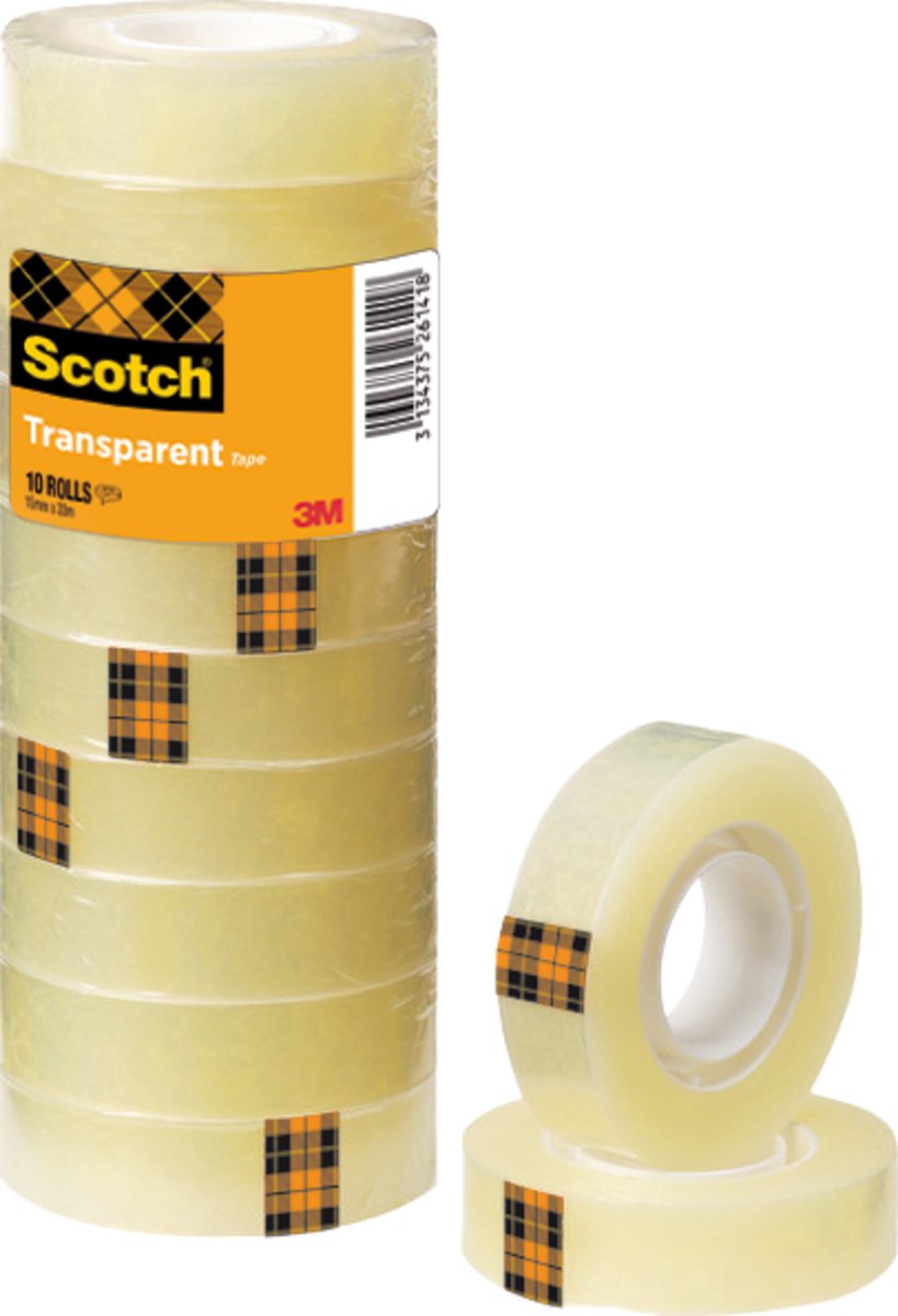 Scotch ® general purpose tape, transparant, toren, 15 mm x 33 m, 10 rollen toren