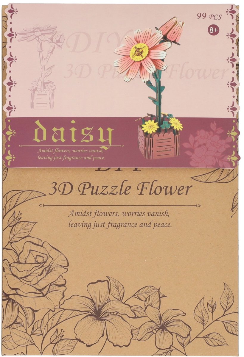 Lobbes houten 3d bouwpakket daisy flower - 99dlg.