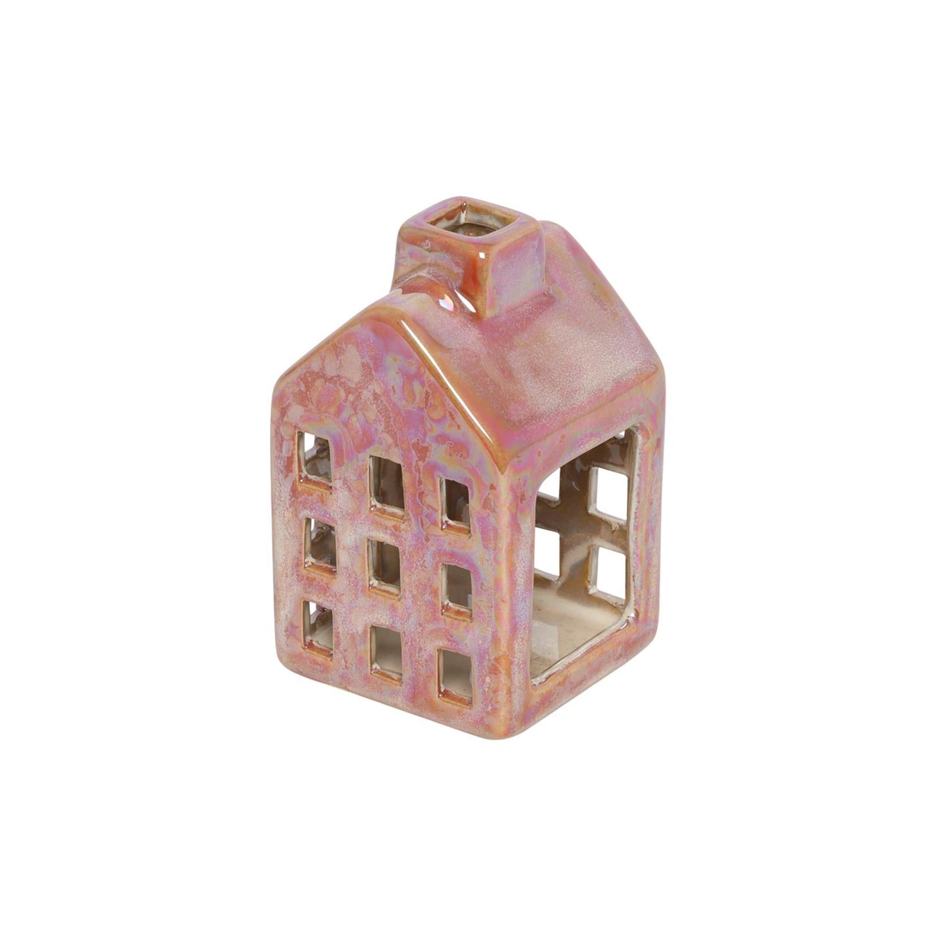 Countryfield donte theelicht huis rood 6x6x10cm