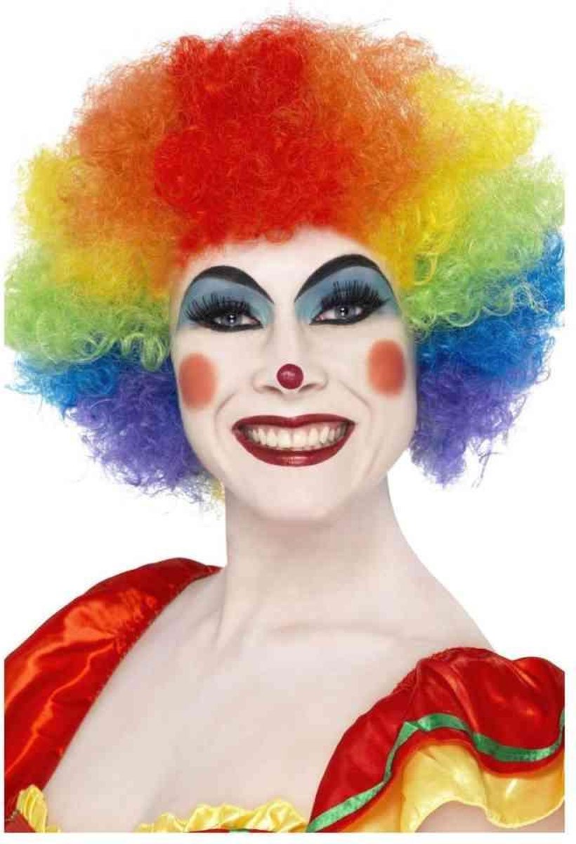 Smiffys clown regenboog pruik - voor clownkostuum voor carnaval halloween