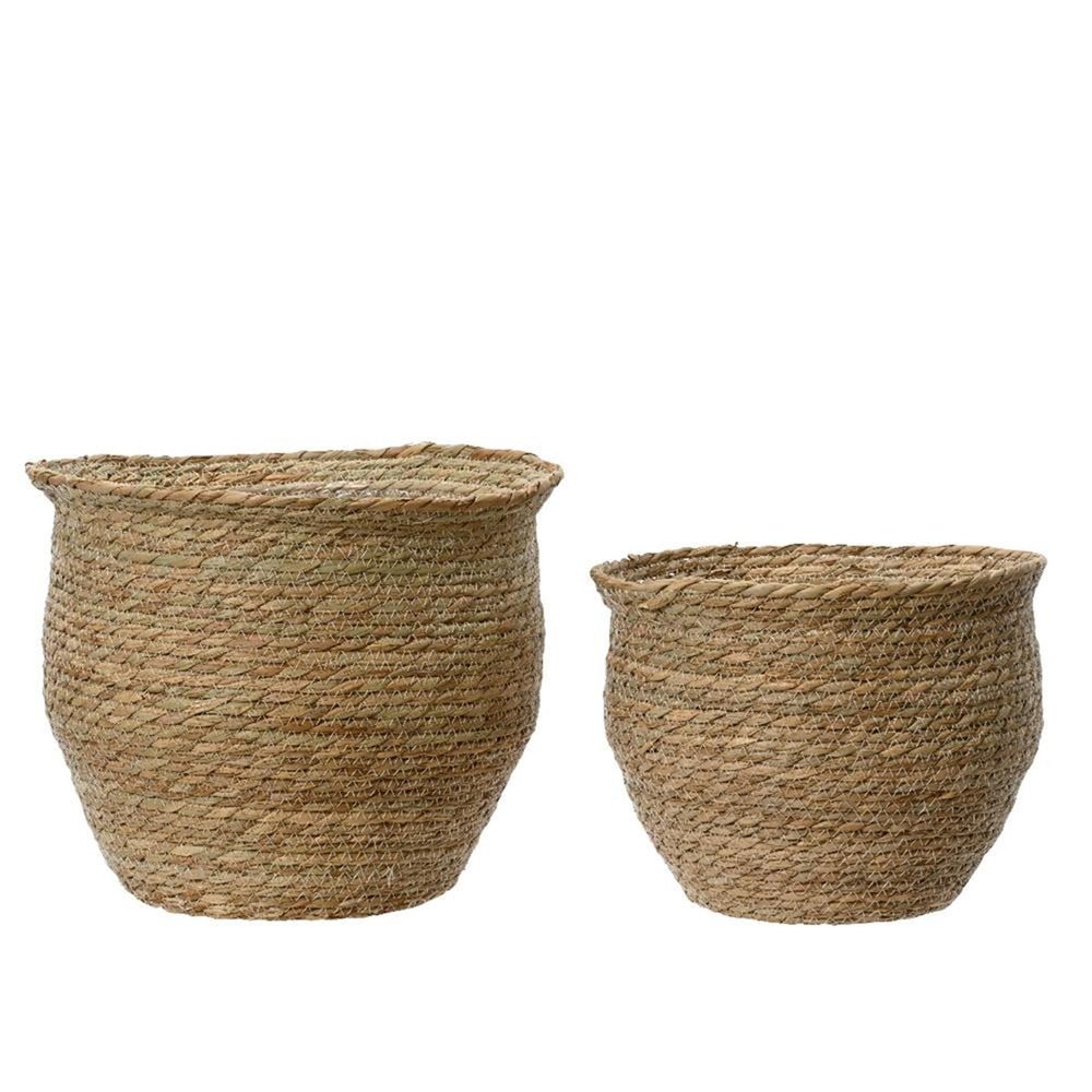 Decoris bloempot set van gerecycled kunststof l.dia32cm s.dia27cm voor binnen of buiten handgemaakt