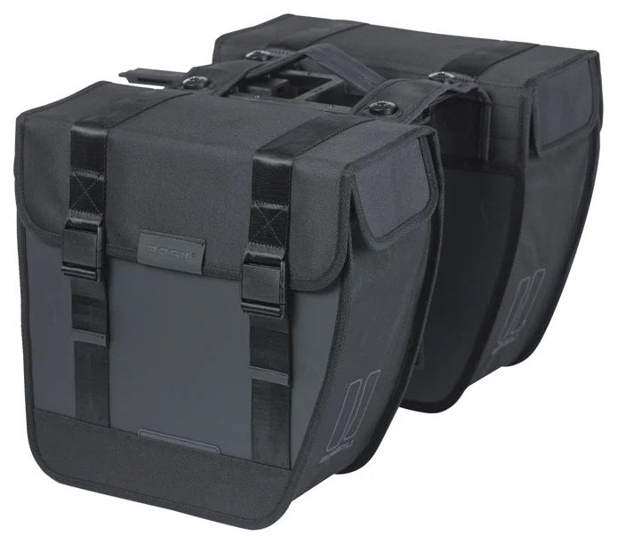 Basil dubbele tas tour waterdicht mik 28l zwart