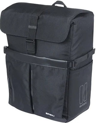 Basil fietsschoudertas move mik hooks zwart met helmvak |15l