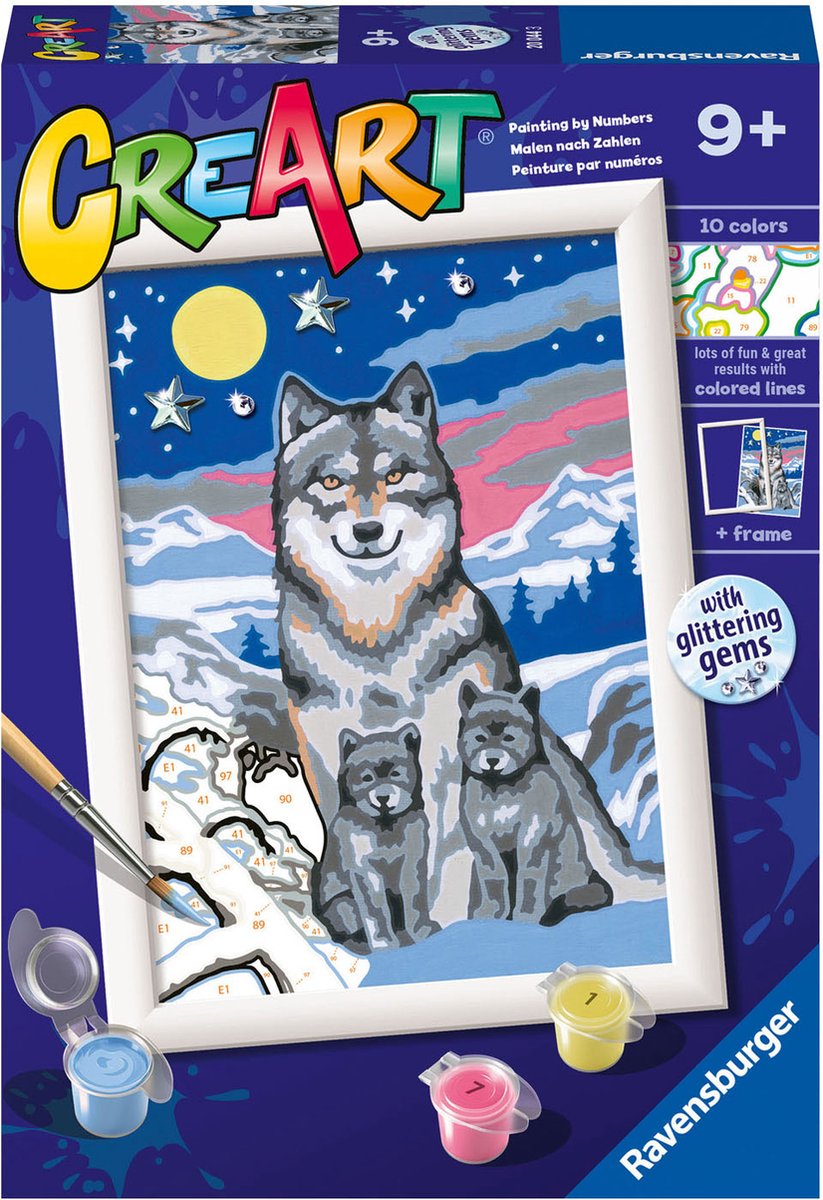 Ravensburger CreArt Wonderful Wolf Family - Paint by Numbers for Kids