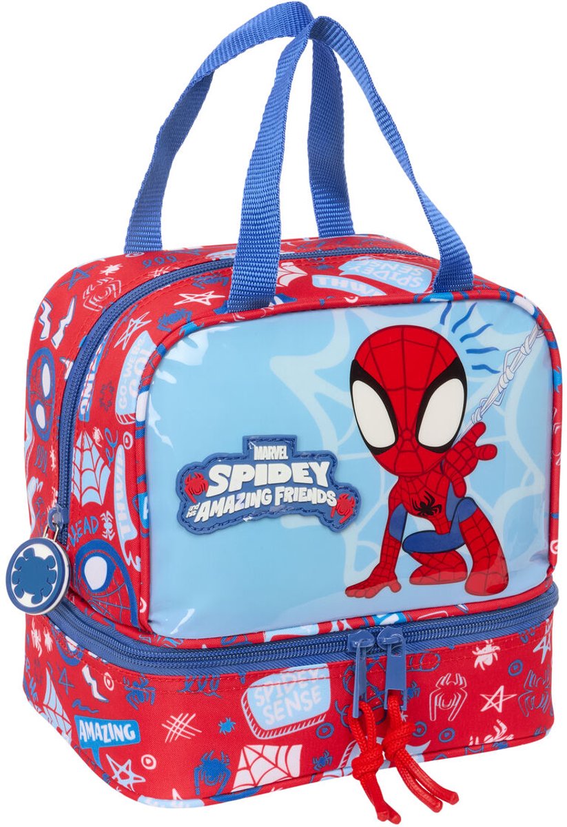 Spider-man lunchtrommel rescue blauw rood 20 x 20 x 15 cm