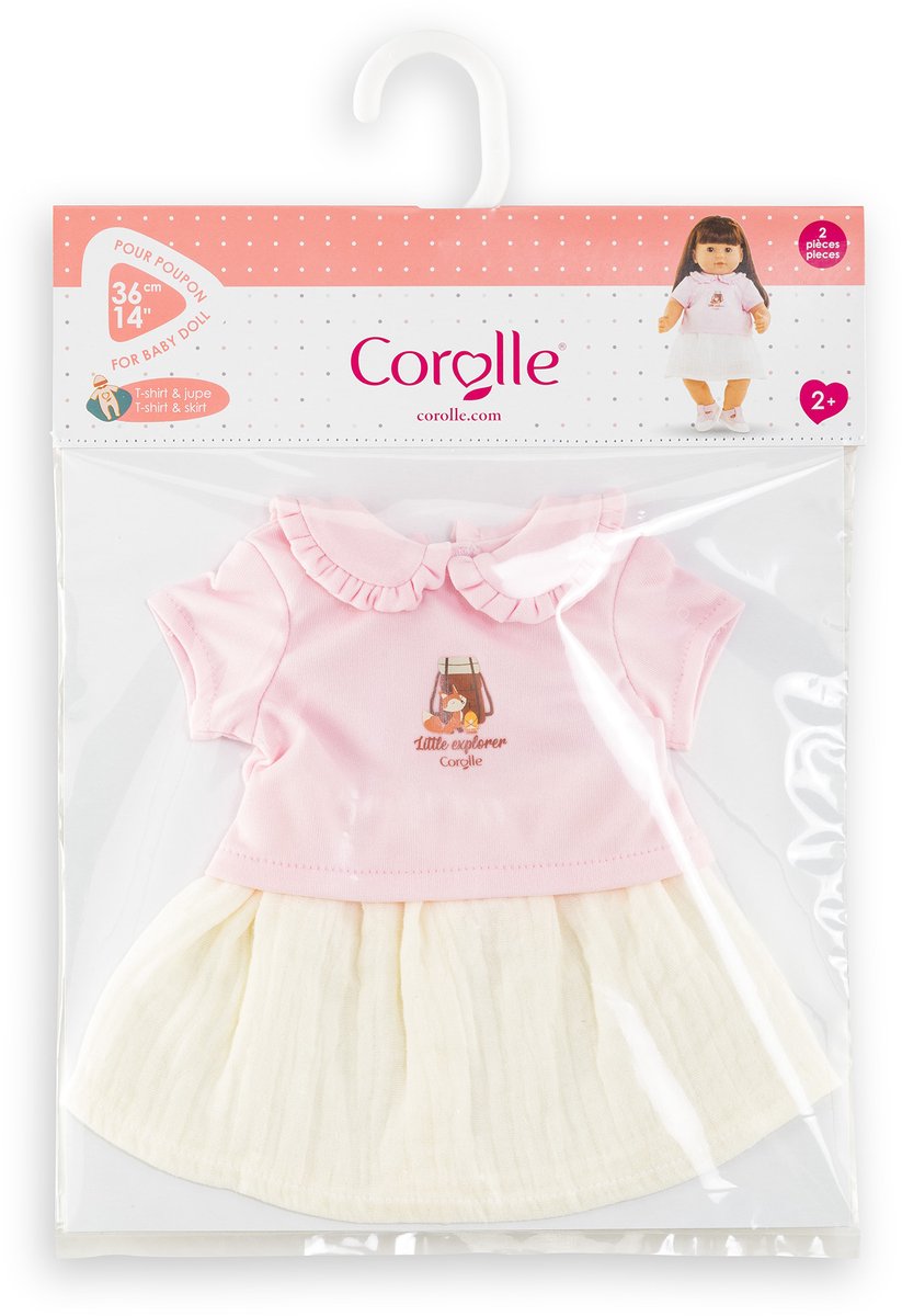 Corolle t-shirt met jurkje kleine ontdekker - 36cm