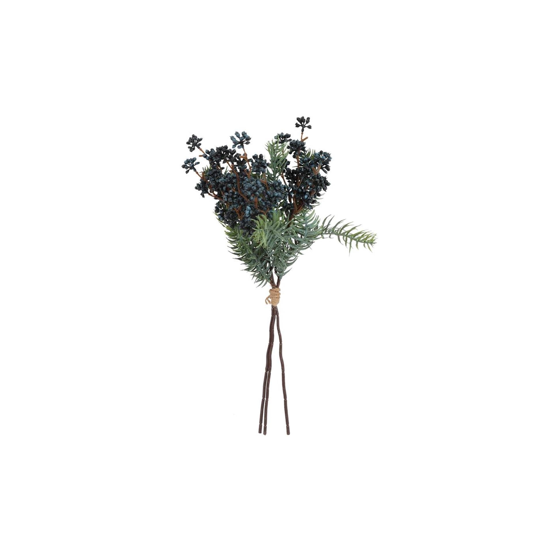 Countryfield kunsttak hedera bes blauw groen 46xh23cm