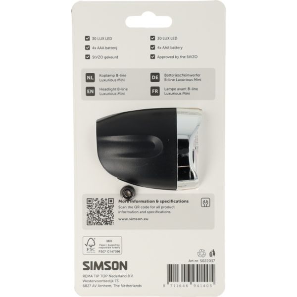 Simson koplamp aurora b-line luxurious mini