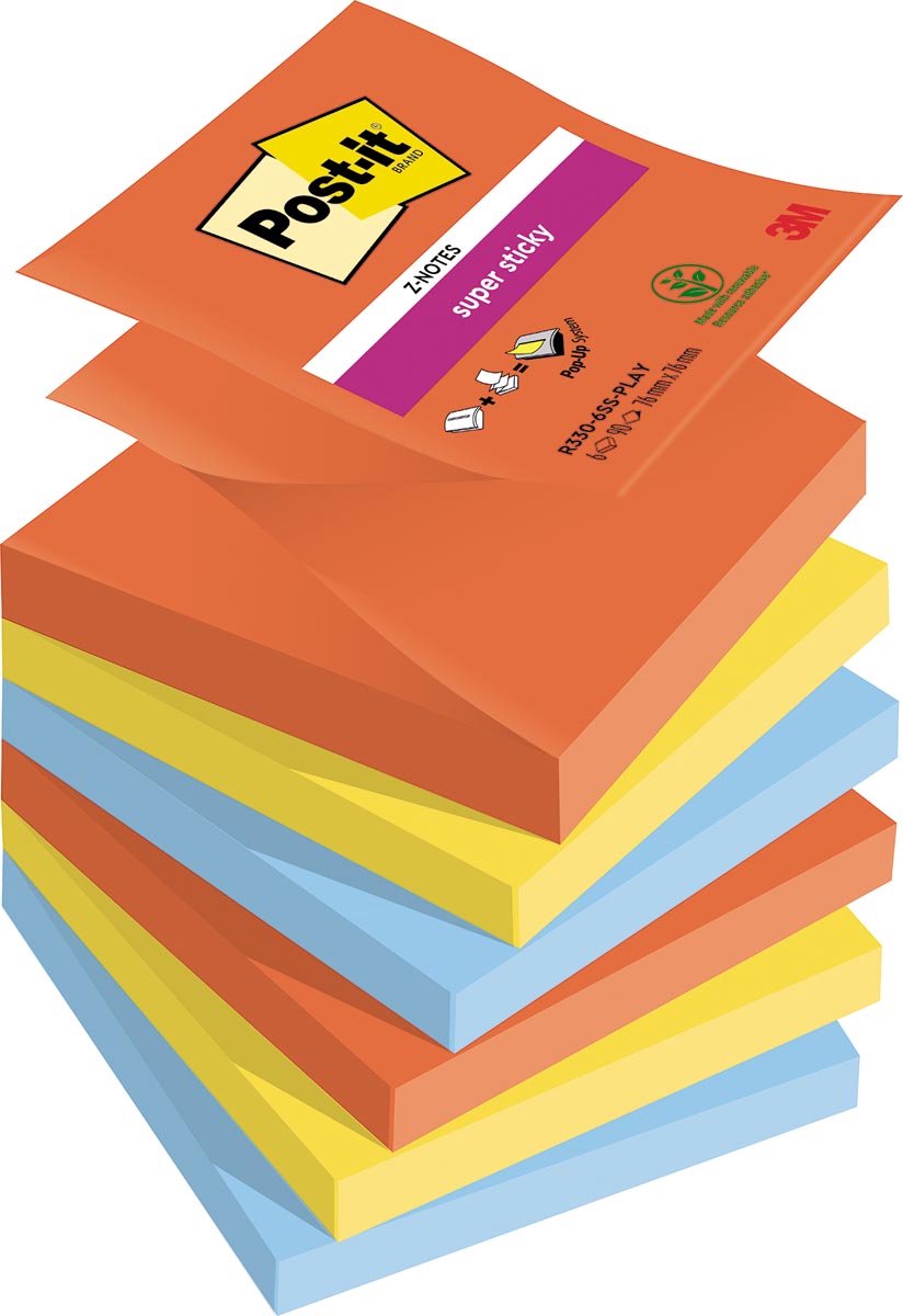 Post-it sticky notes playful 540 vellen kleurenassortiment