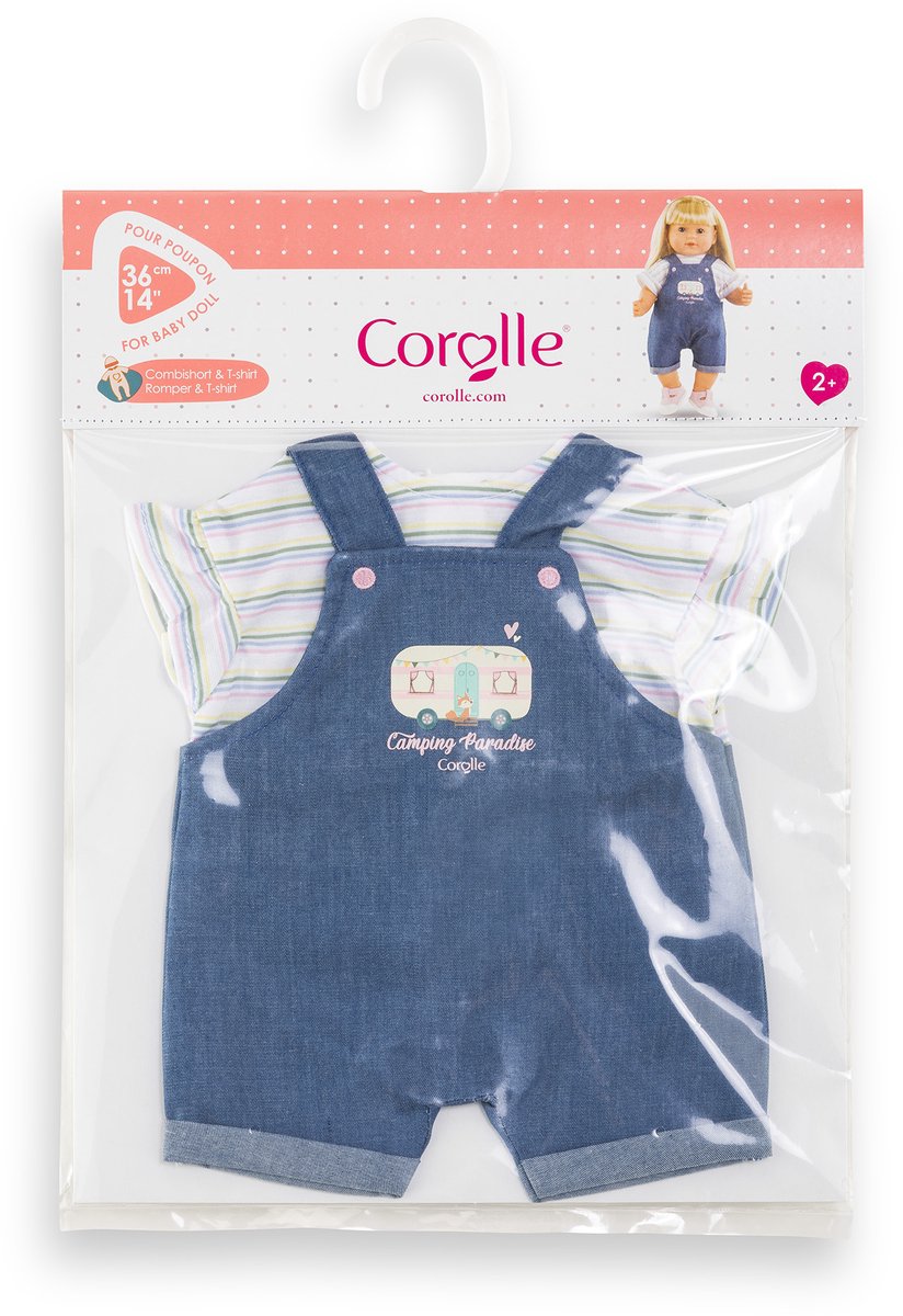 Corolle poppen jeans overall met t-shirt kleine ontdekker - 36cm