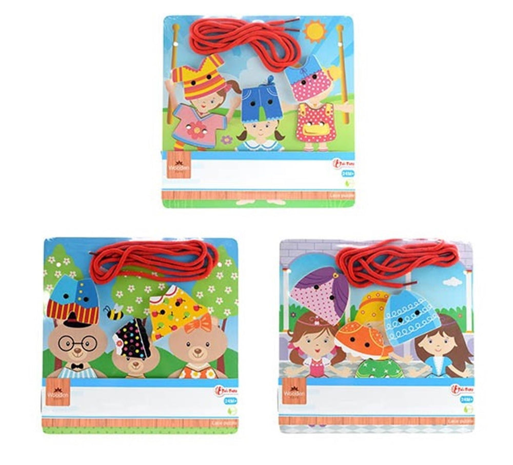 Toi-toys toi toys houten rijg-de-kleertjes-aan-elkaar