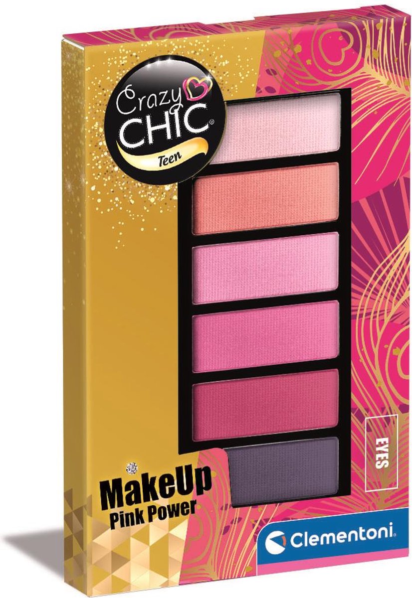 Clementoni Crazy Chic oogschaduwpalet Pink Power, 6 kleuren