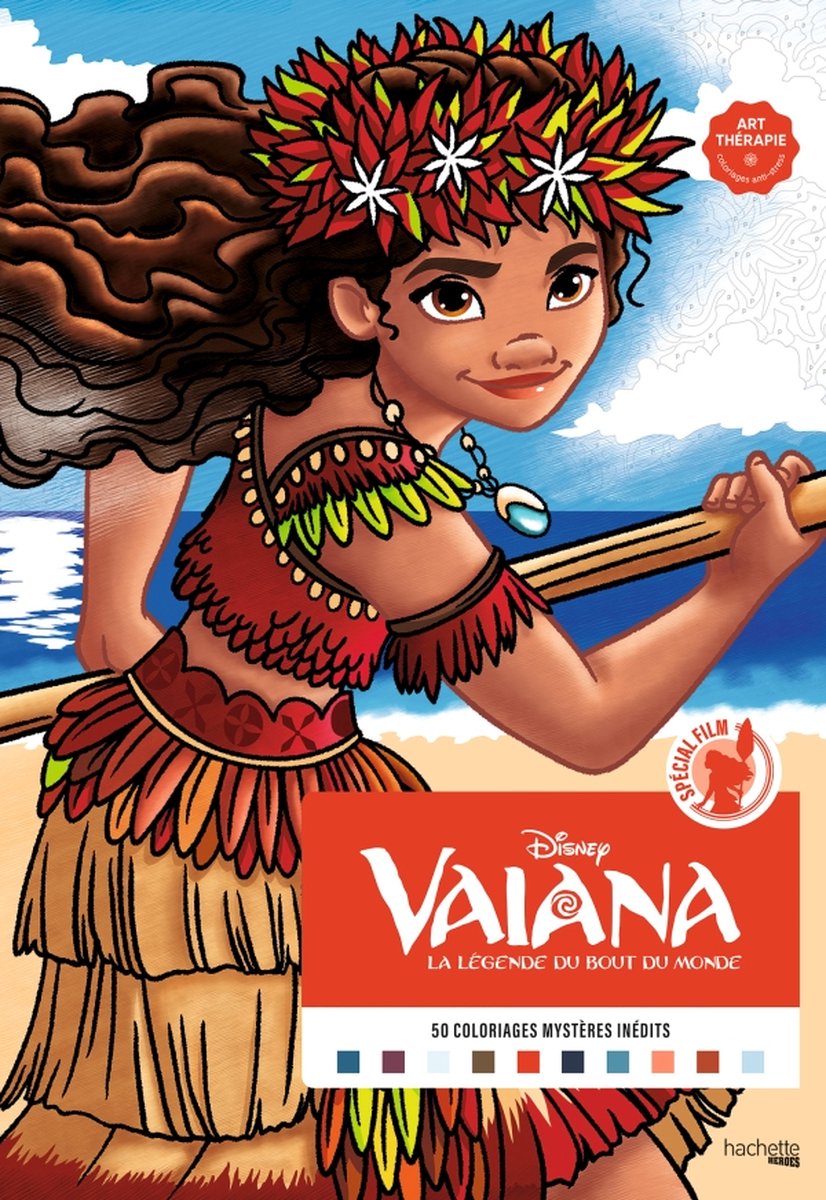Hachette coloriages mysteres disney vaiana - - kleuren op nummer kleurboek voor volwassenen