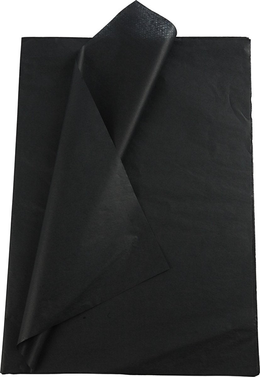 Creativ company tissuepapier zwart 10 vochtig 14 gr, 50x70cm