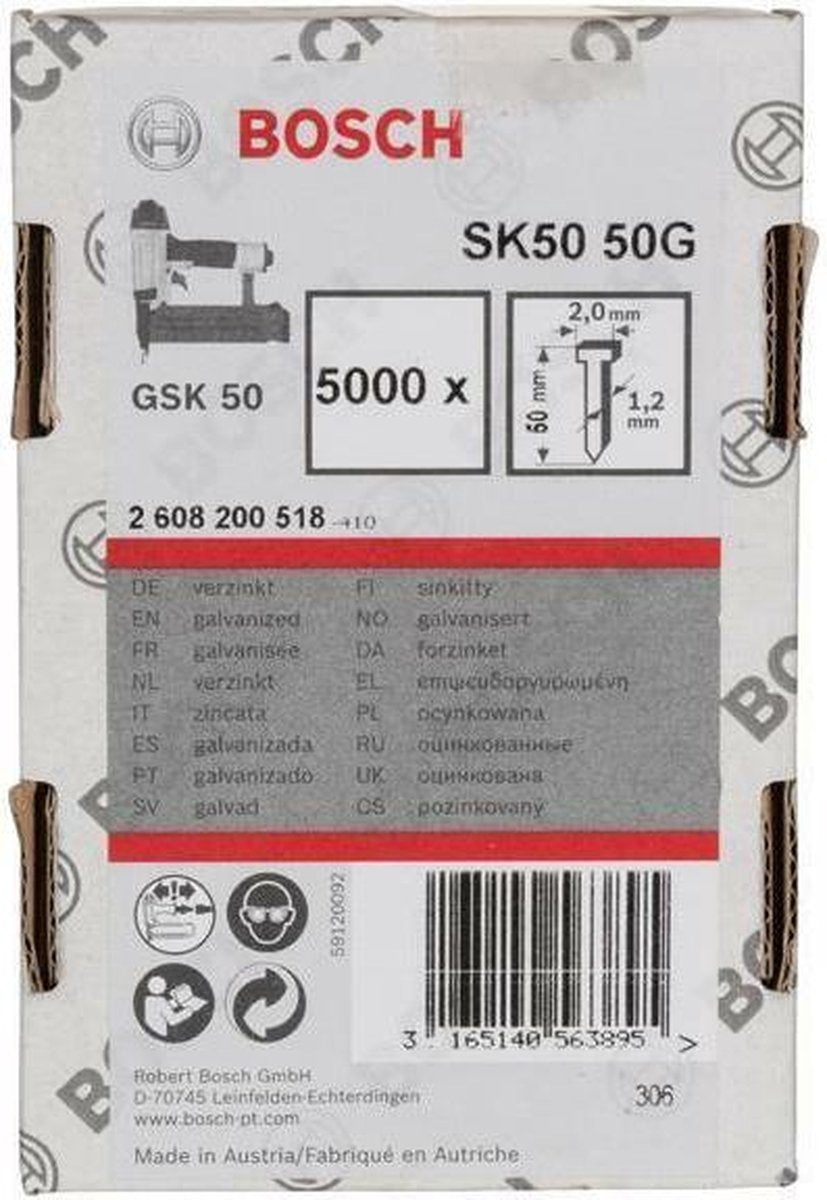 Bosch nagel met verzonken kop sk50 50g