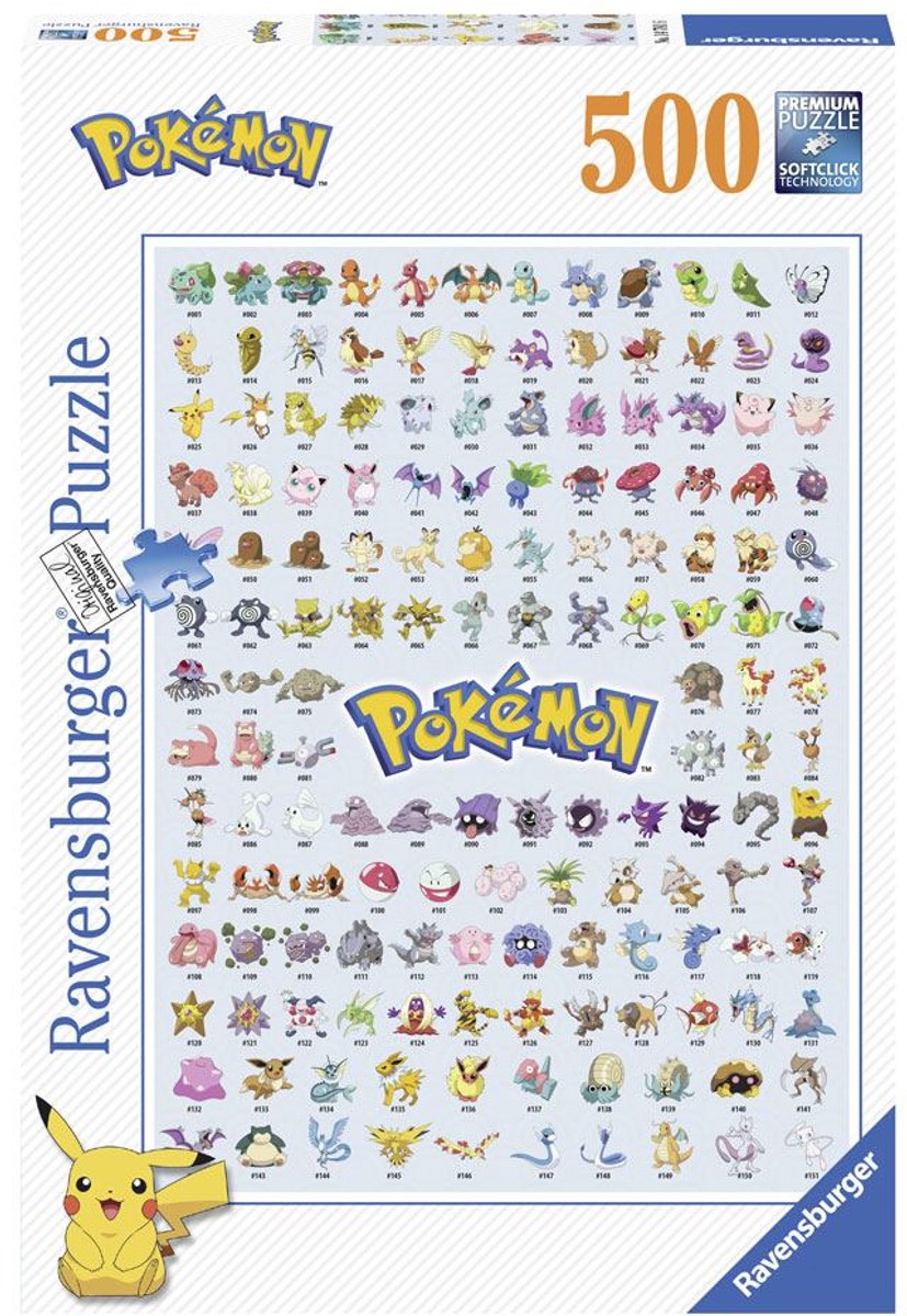 Ravensburger puzzel pokã©mon - legpuzzel - 500 stukjes